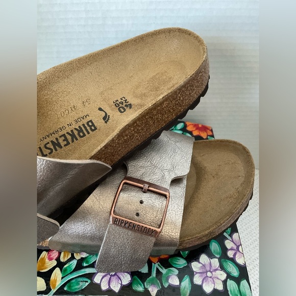 Birkenstock Bronze Sandals with Cork Footbed and Buckle Closure - Picture 5 of 7